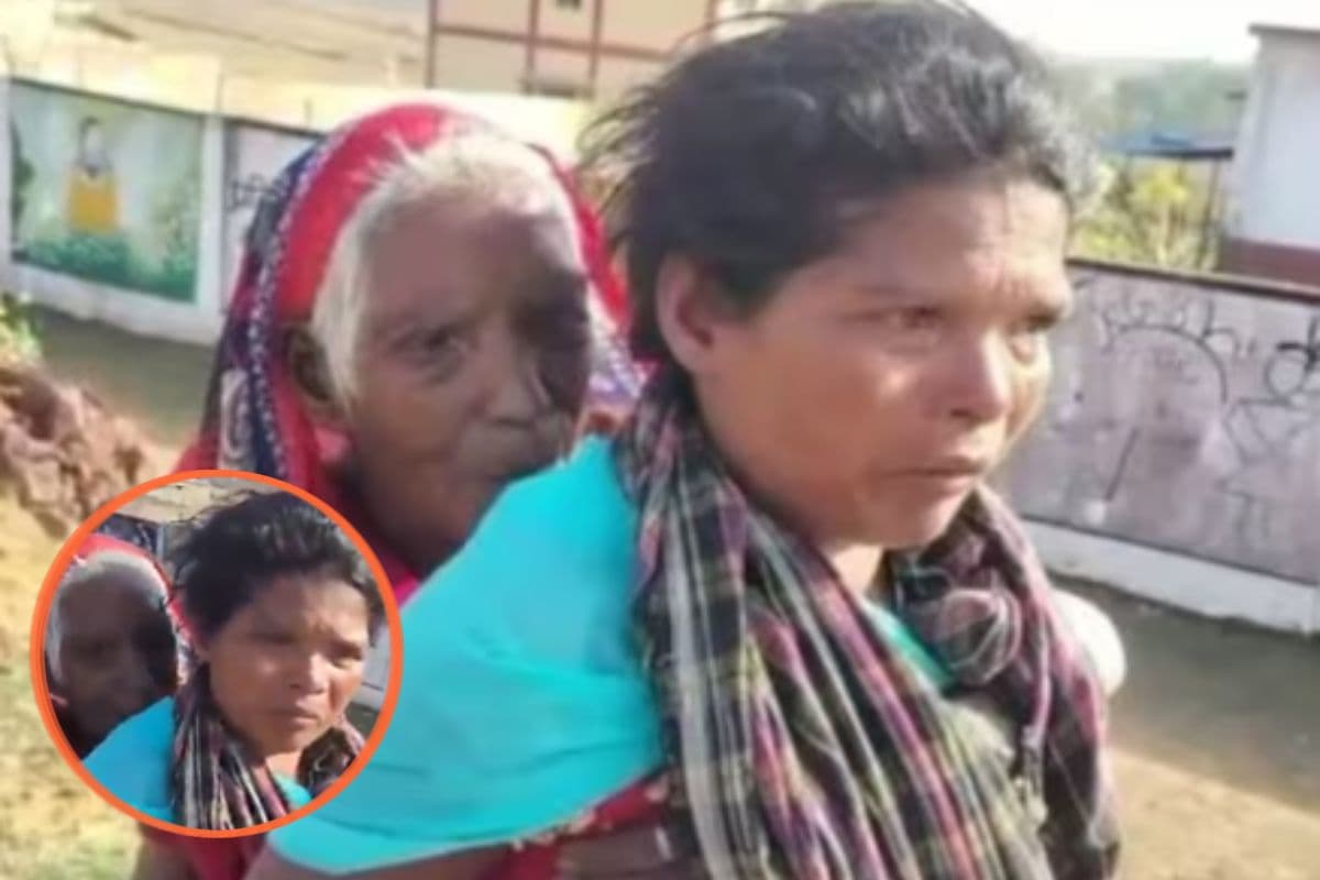 Viral Video : 90 साल की सास को पीठ पर लादकर पेंशन दिलाने पहुंची बहू