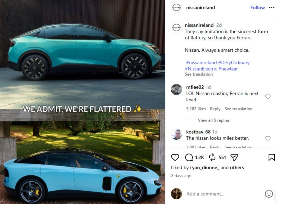 Nissan ने ₹6.1 करोड़ वाली नई नवेली Ferrari Luce का क्यों उड़ाया मजाक? जानें पूरा मामला