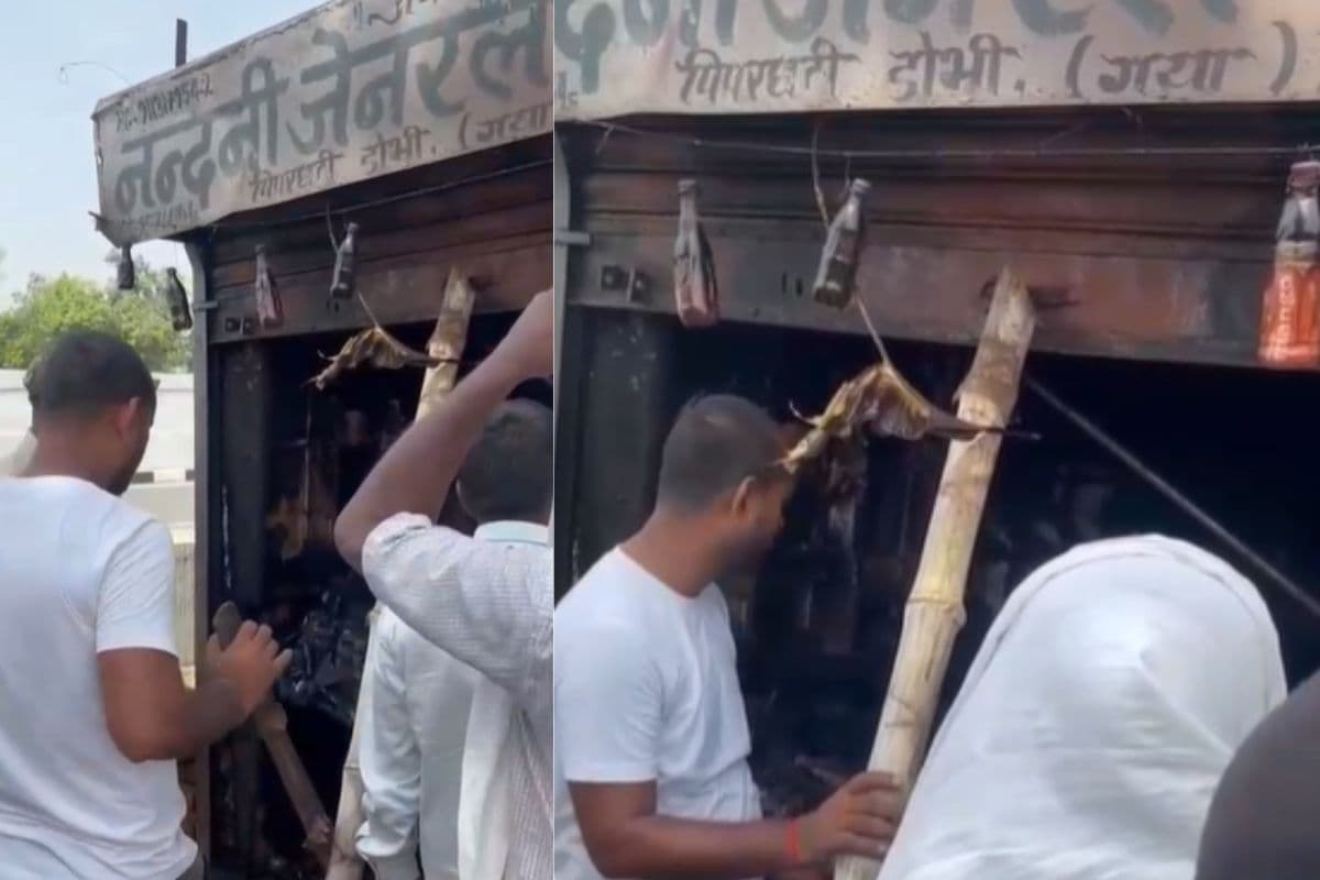 डोभी के जनरल स्टोर की गुमटी में लगी भीषण आग, लाखों का सामान जलकर राख
