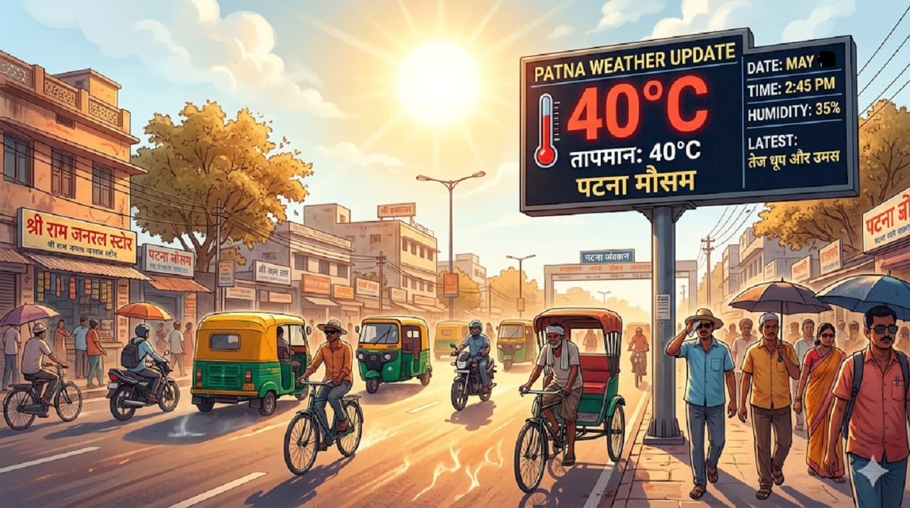 Patna Weather : तेज धूप और उमस से बेहाल हुए लोग, अगले 3 दिनों तक पारा रहेगा 40 डिग्री के पार