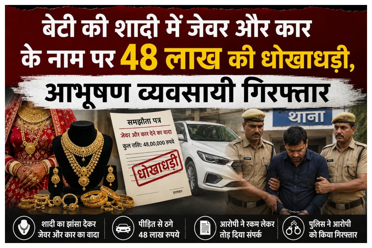 Muzaffarpur News: बेटी की शादी में जेवर और कार के नाम पर 48 लाख की धोखाधड़ी, आभूषण व्यवसायी गिरफ्तार