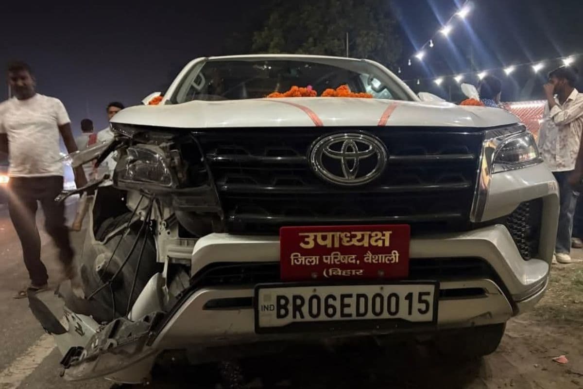 Hajipur News : जिला परिषद उपाध्यक्ष की गाड़ी  दुर्घटनाग्रस्त, चालक की मौत