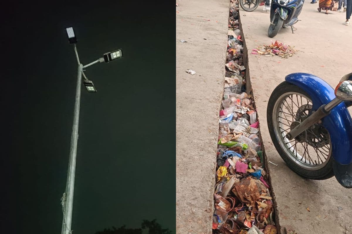 जोगबनी स्टेशन रोड पर पसरा अंधेरा, 87 लाख के टेंडर के बाद भी नाले बजबजाए; वीआईपी दौरे के बाद 'पुनः मूषक भवः' हुई व्यवस्था
