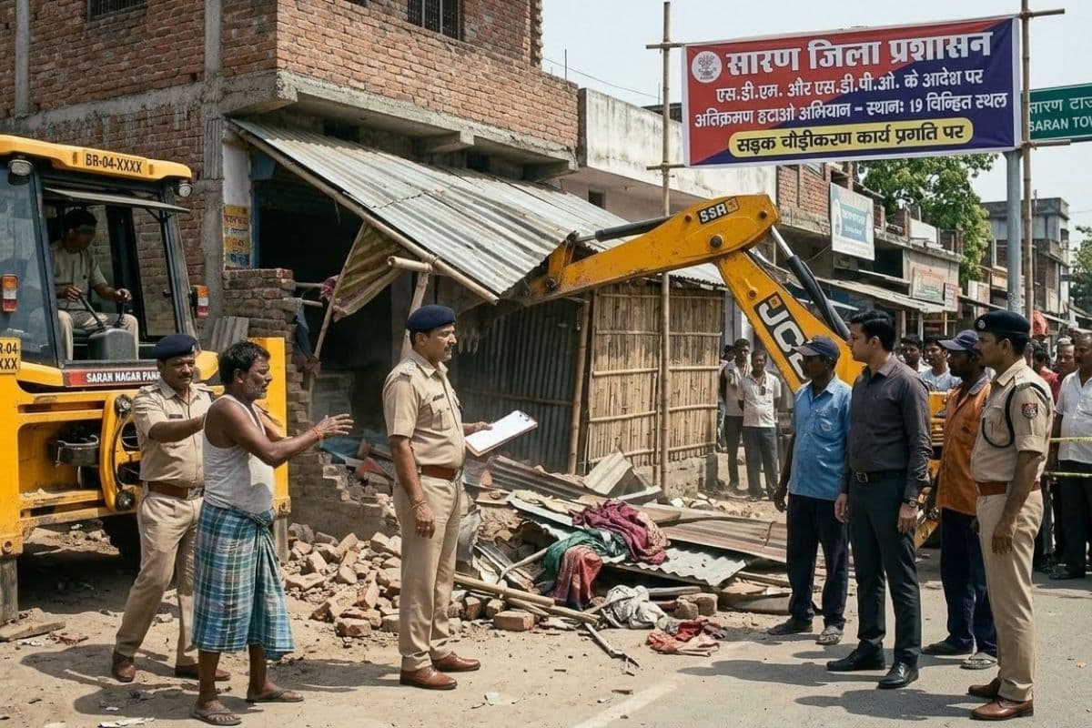 सारण जिले में बुलडोजर एक्शन, SDM-SPDO के आदेश पर 19 जगहों पर चलेगा अतिक्रमण हटाओ अभियान