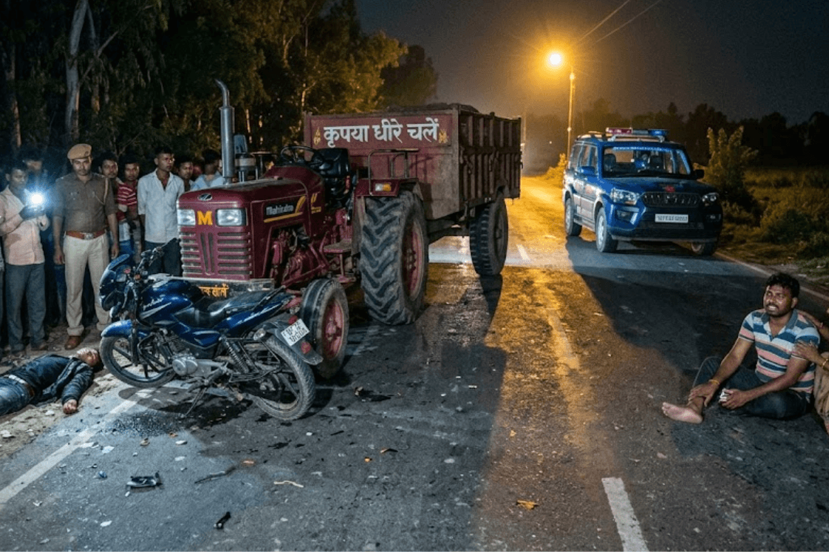 पीरो-बिहटा स्टेट हाईवे पर हादसा: अनियंत्रित खड़ी ट्रैक्टर से टकराई बाइक, यूपी के युवक की मौके पर मौत, साथी गंभीर रूप से जख्मी