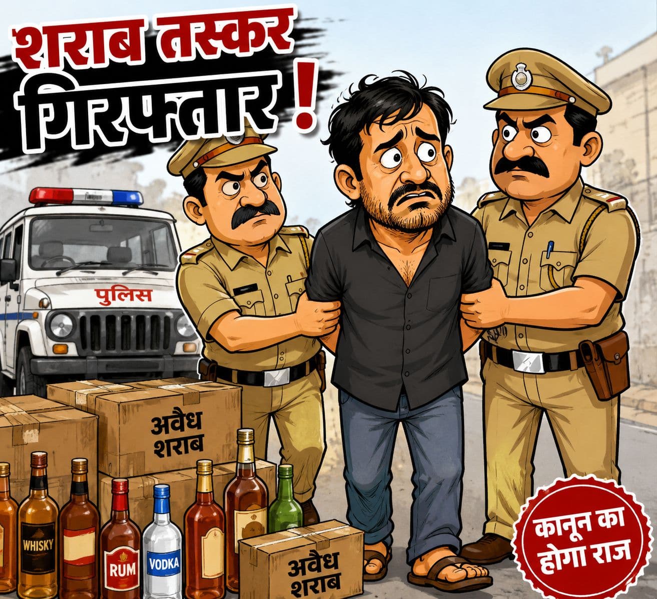 एनएच-27 पर 360 बोतल नेपाली शराब के साथ दो तस्कर गिरफ्तार