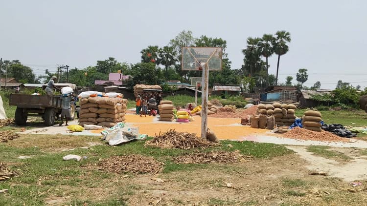 9.81 लाख से बना खेल मैदान बना मक्का सुखाने की जगह