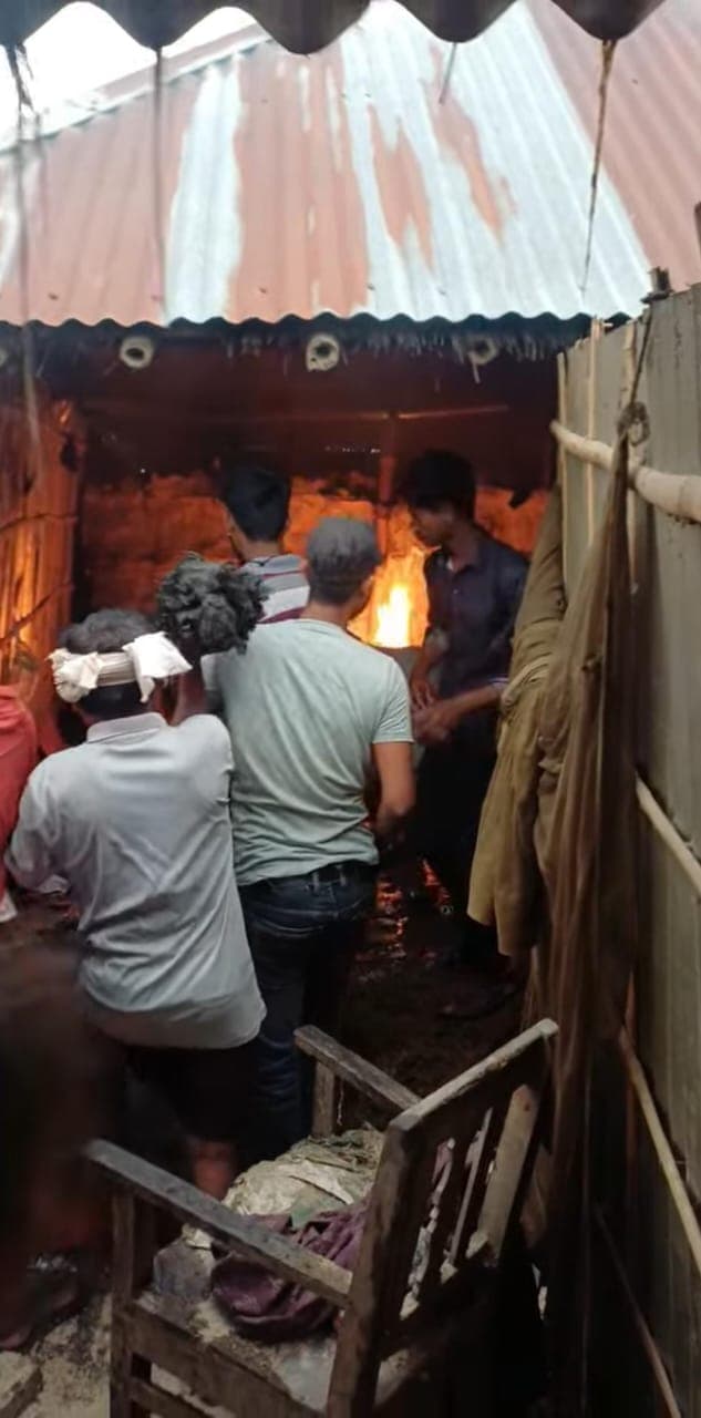 सहरसा के सहसौल पंचायत में गैस सिलेंडर में लगी आग, बाल-बाल बचा परिवार