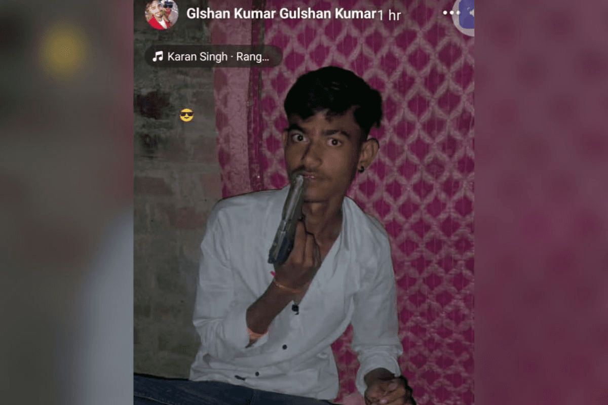 बेगूसराय में फिर कानून को चुनौती, युवती के बाद अब युवक की हथियार लहराते तस्वीर वायरल