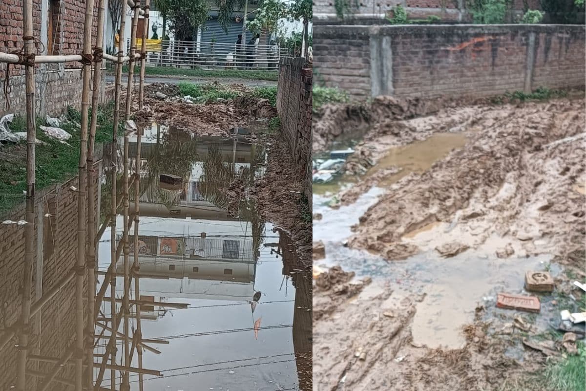 महावीर नगर वार्ड 17 में अधूरी सड़क और नाली योजना, बारिश में जलजमाव और कीचड़ की समस्या