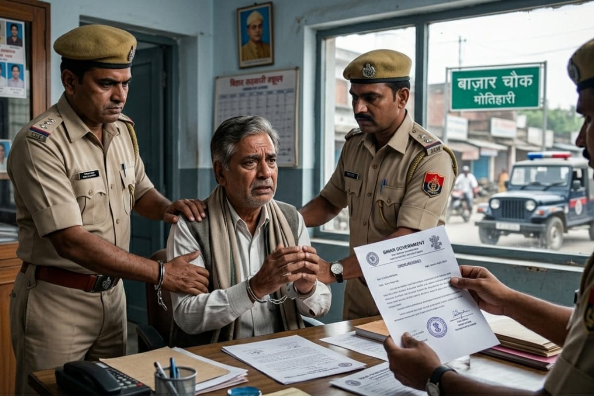 मोतिहारी: जेल में बंद आरोपी को बचाने के लिए फर्जी सर्टिफिकेट, हेडमास्टर गिरफ्तार