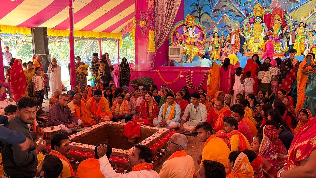 धार्मिक अनुष्ठान व हवन से माहौल हुआ भक्तिमय