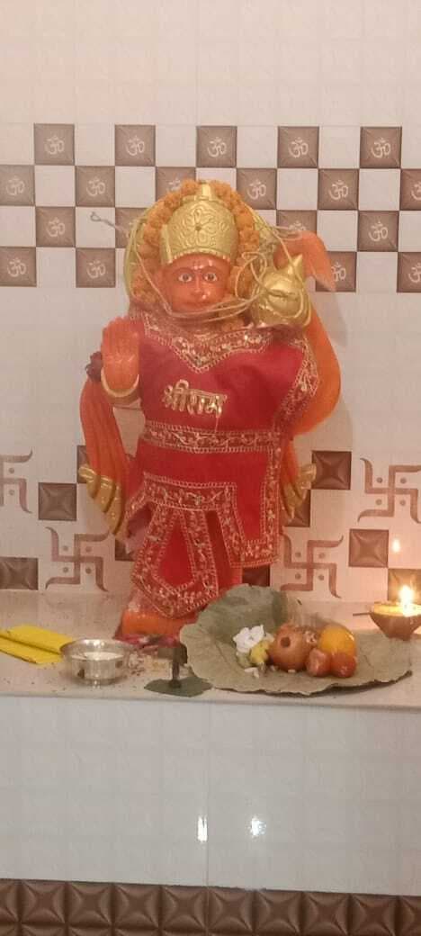 नवनिर्मित मंदिर में बजरंगबली प्रतिमा की प्राण-प्रतिष्ठा को लेकर अखंड रामधुन शुरु