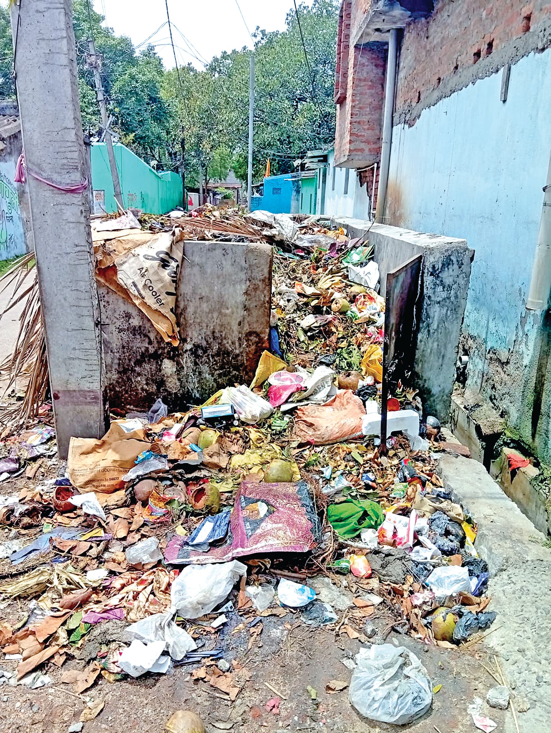 निघा के गली-कूचों में जंजाल से नारकीय हाल, वार्ड 10 में गंदगी का अंबार