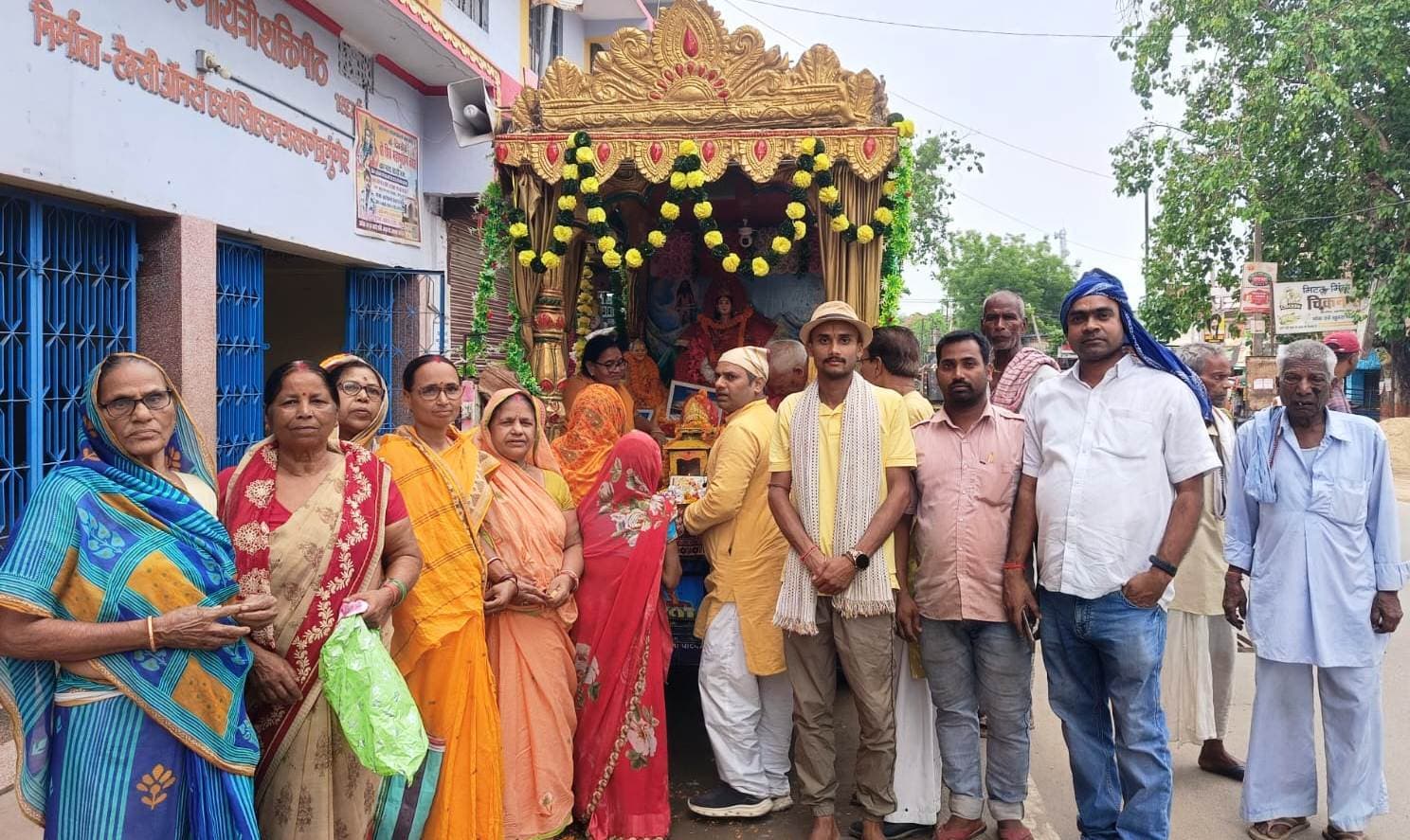 हरिद्वार से निकली ज्योति कलशयात्रा पहुंची असरगंज, हुआ स्वागत