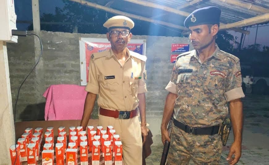 पुलिस ने 6.840 लीटर विदेशी शराब किया जब्त