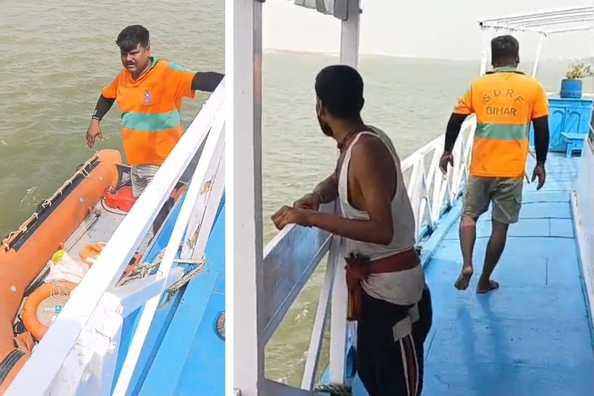 गंगा में पानी कम होने से फंसे शार्क शिपिंग कंपनी के दो लॉन्च, एसडीआरएफ ने सुरक्षित निकाला