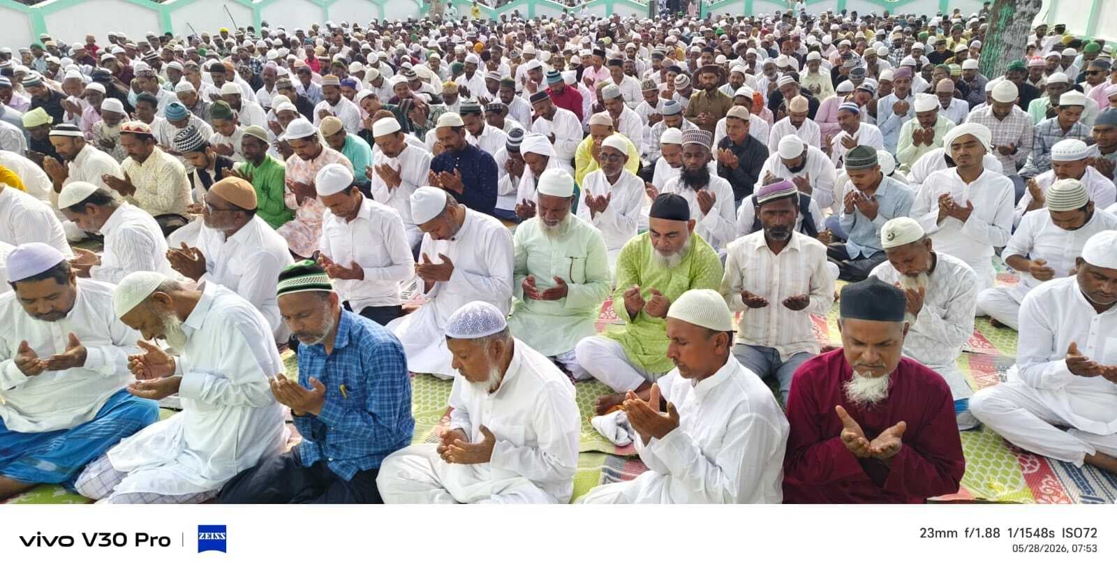 प्राणपुर में ईद उल अजहा का त्योहार शांति पूर्व मनाया