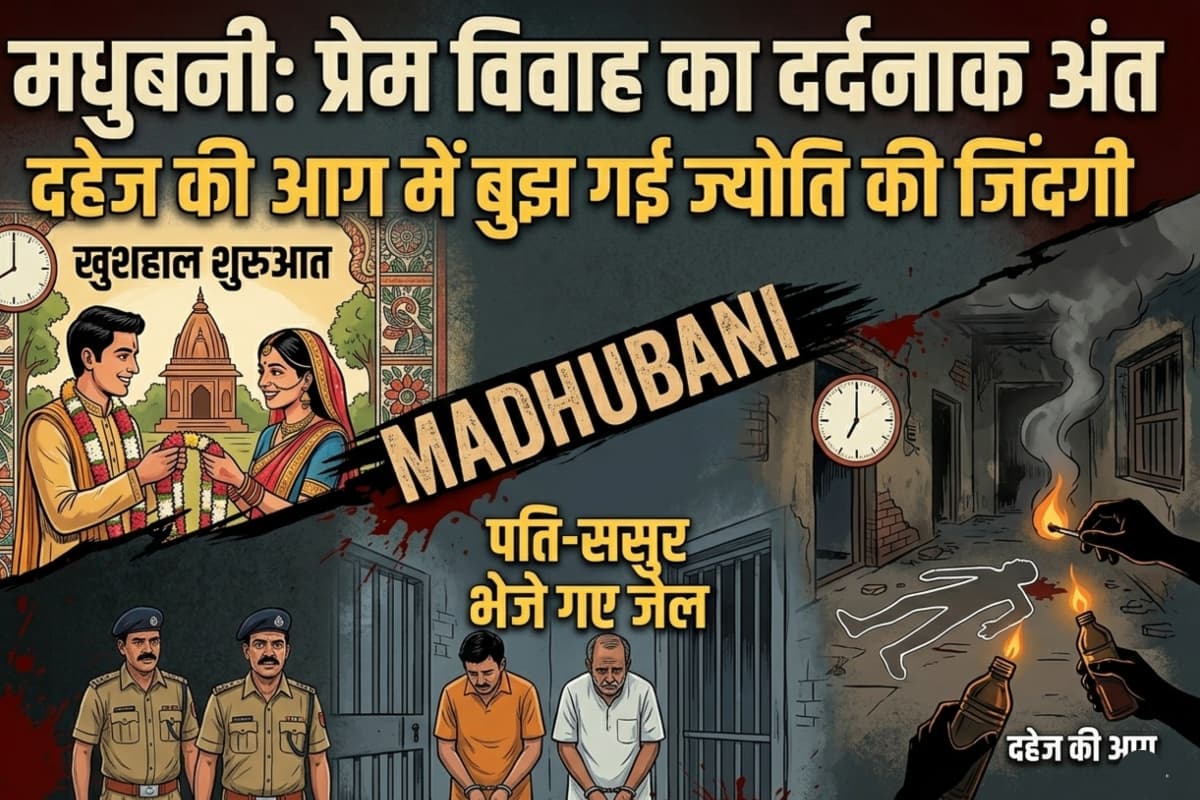 मधुबनी: प्रेम विवाह का दर्दनाक अंत, दहेज की आग में बुझ गई ज्योति की जिंदगी, पति-ससुर भेजे गए जेल