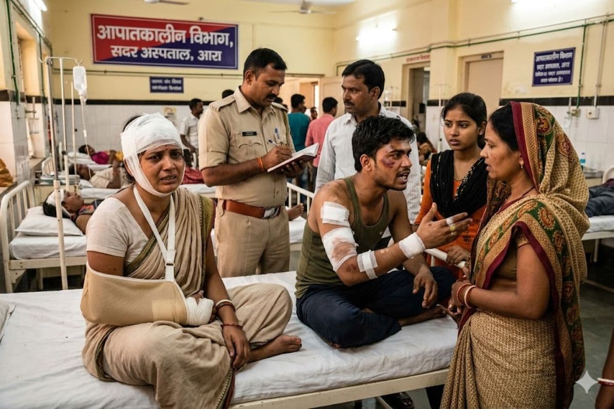 आरा में पारिवारिक ड्रामा: साली से दूसरी शादी करने के विवाद में देवर-भाभी की पिटाई, अस्पताल में भर्ती