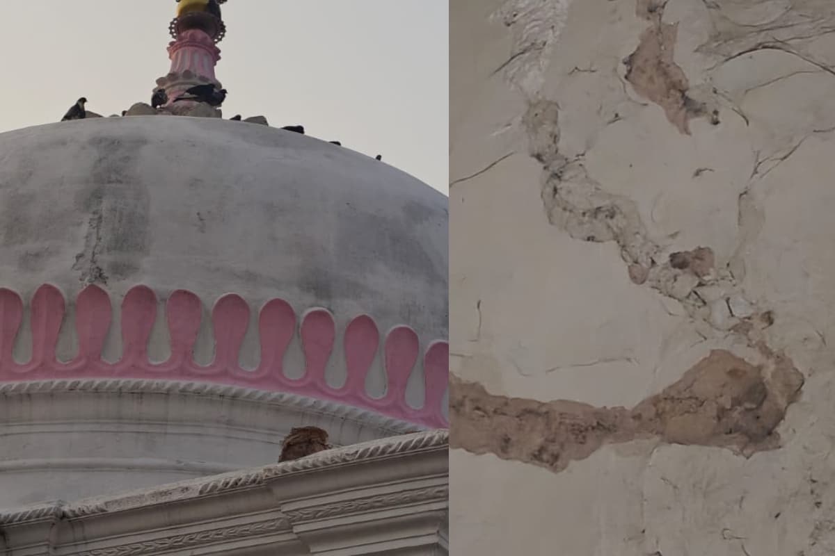मधुबनी: झंझारपुर में महादेव मंदिर पर गिरा ठनका, गुंबद क्षतिग्रस्त