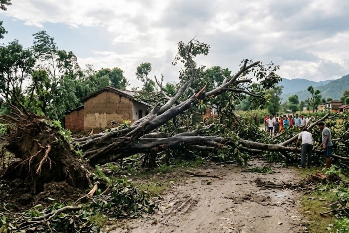 आंधी-बारिश का कहर, घाटशिला विद्युत प्रमंडल में कई पोल गिरे, दर्जनों गांवों में अंधेरा 