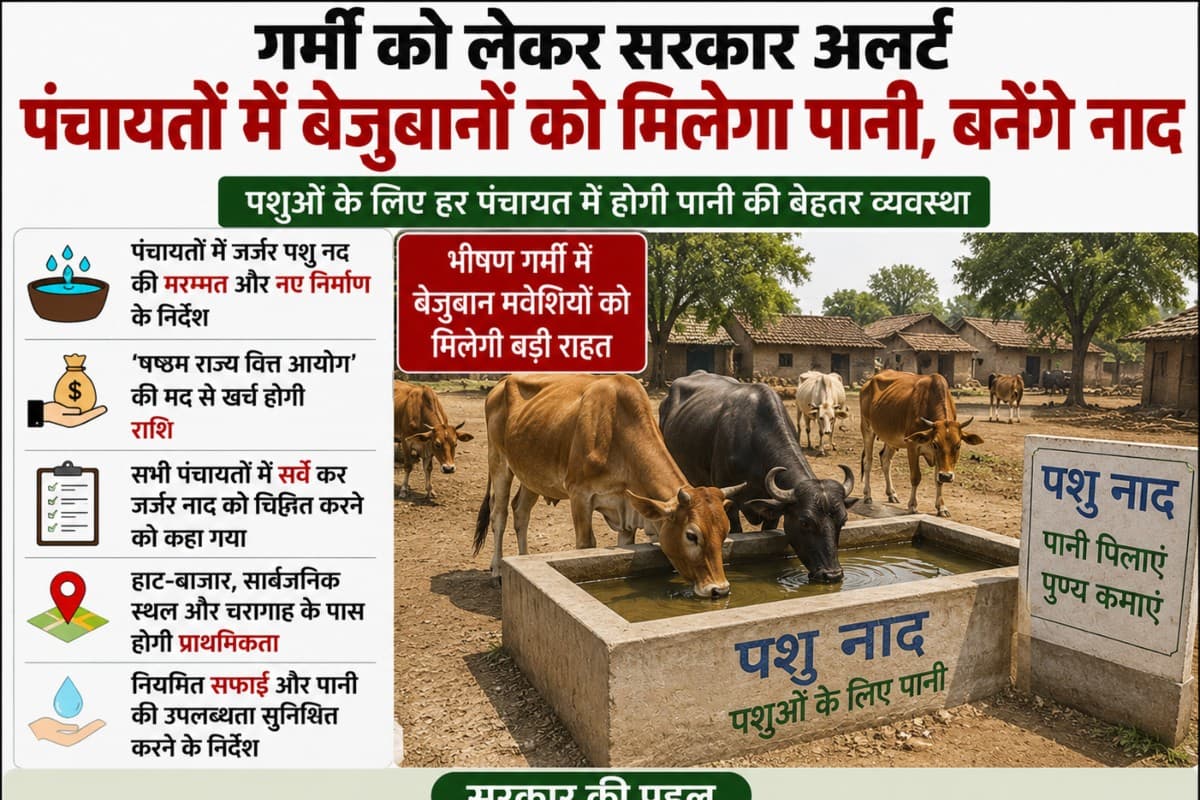 Muzaffarpur News: गर्मी को लेकर सरकार अलर्ट पंचायतों में बेजुबानों को मिलेगा पानी,बनेंगे नाद