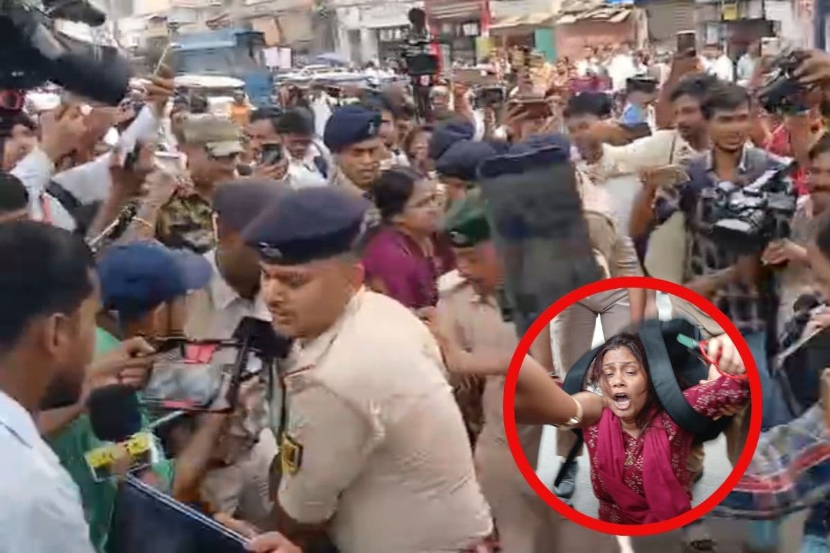 TRE-4 प्रदर्शन से जुड़ी देखिए 5 तस्वीरें, पुलिस ने महिलाओं को घसीटा, जंजीर पहनकर पहुंचा अभ्यर्थी