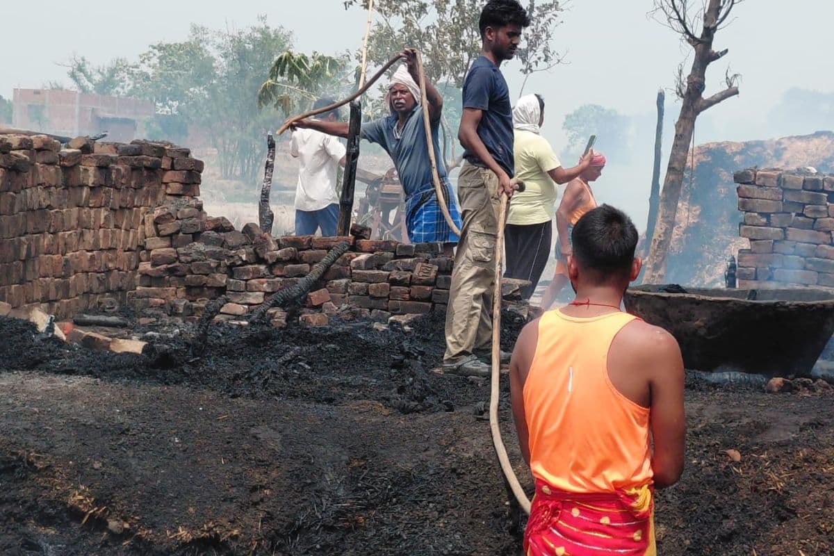 बक्सर में भीषण आगजनी में पांच बकरियों की मौत-दो भैंस झुलसी, परिवार को भारी नुकसान