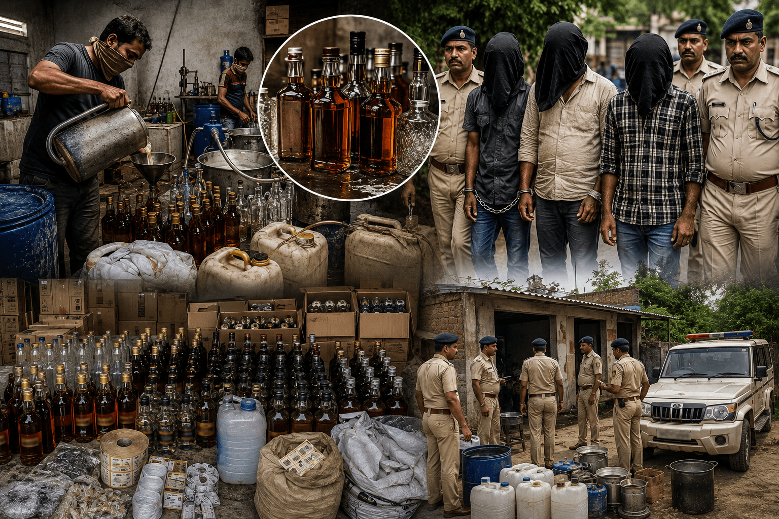 पारू में विदेशी शराब का बड़ा जखीरा बरामद, 400 से अधिक कार्टन जब्त