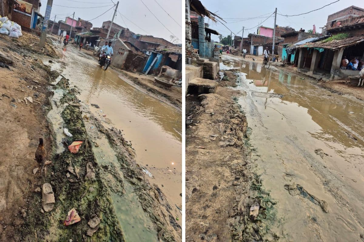 गोड्डा के कोयला-परसा मार्ग पर दरगाह के पास जलजमाव से लोग परेशान 