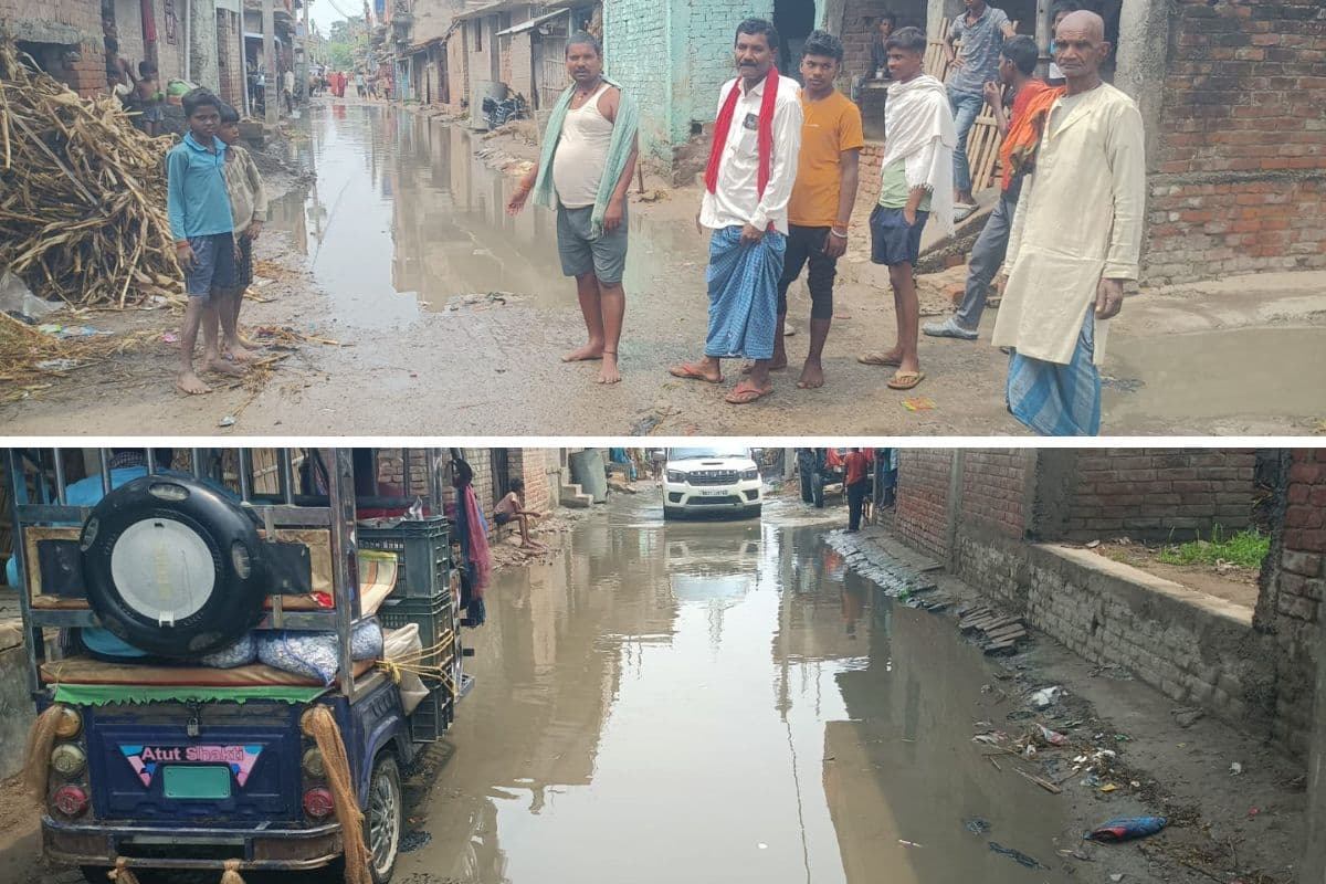 खगड़िया में बारिश में डूबी PMGSY सड़क, दो साल में ही खुली निर्माण की पोल