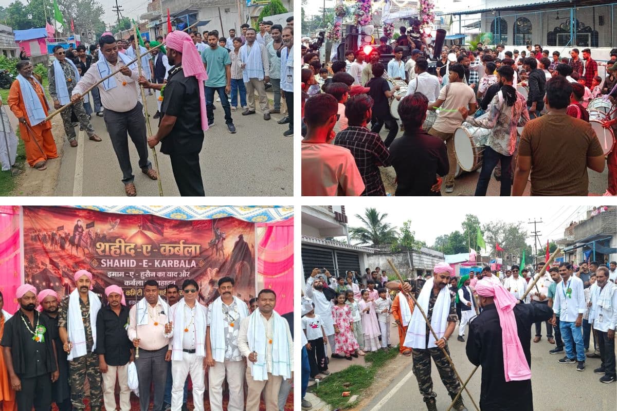 खरसावां में मुहर्रम जुलूस शांतिपूर्ण संपन्न, युवाओं ने लाठी-तलवार से दिखाया करतब 