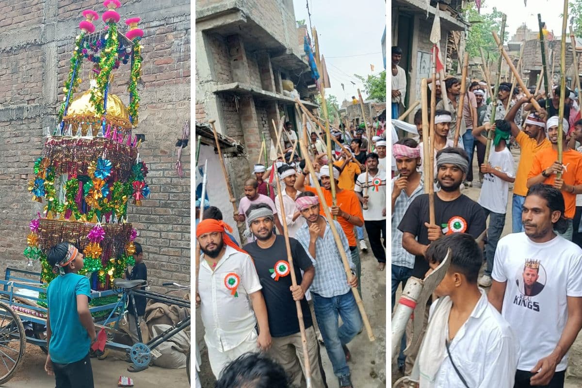 खगड़िया के सैदपुर में निकला ताजिया जुलूस, दरगाह पर युवाओं ने दिखाए हैरतअंगेज करतब