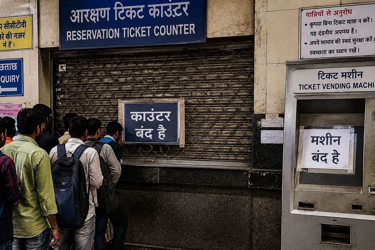 सीवान: सुबह ट्रेन पकड़ने पहुंचे यात्री रह गए परेशान, काउंटर और मशीन दोनों बंद, बिना टिकट करना पड़ा सफर