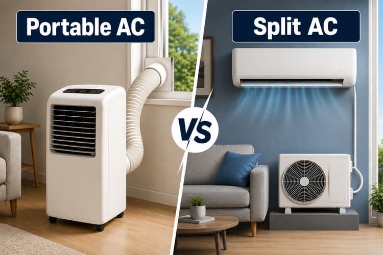 Portable AC या 1 Ton Split AC? जानें किराए के घर के लिए कौन सा रहेगा सही