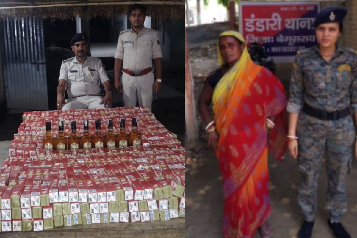 बेगूसराय में छापेमारी अभियान के दौरान घर से 744 बोतल अंग्रेजी शराब बरामद, महिला तस्कर गिरफ्तार