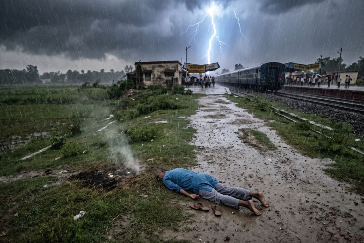ठनका गिरने से वृद्ध की मौत: ट्रेन पकड़ने जा रहे थे स्टेशन, परिजनों में कोहराम