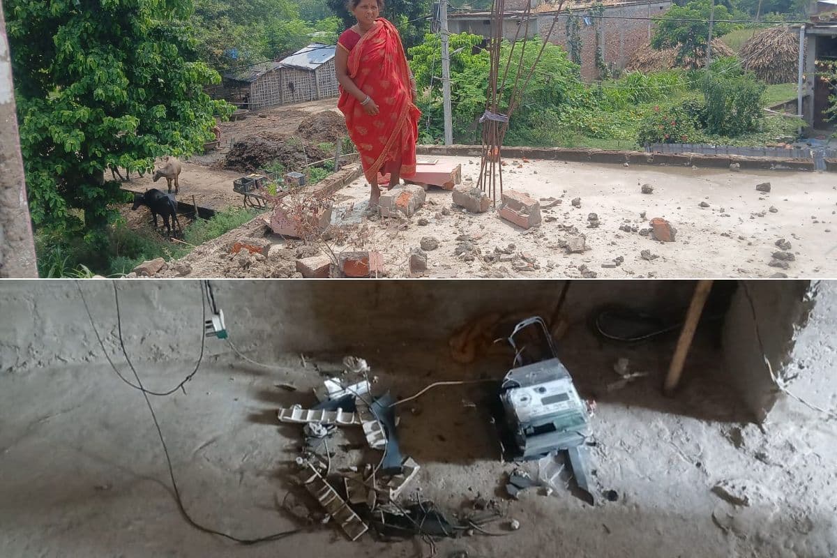 कुरसेला में मकान पर ठनका गिरने से बिजली मीटर जला, दीवार में आई दरार