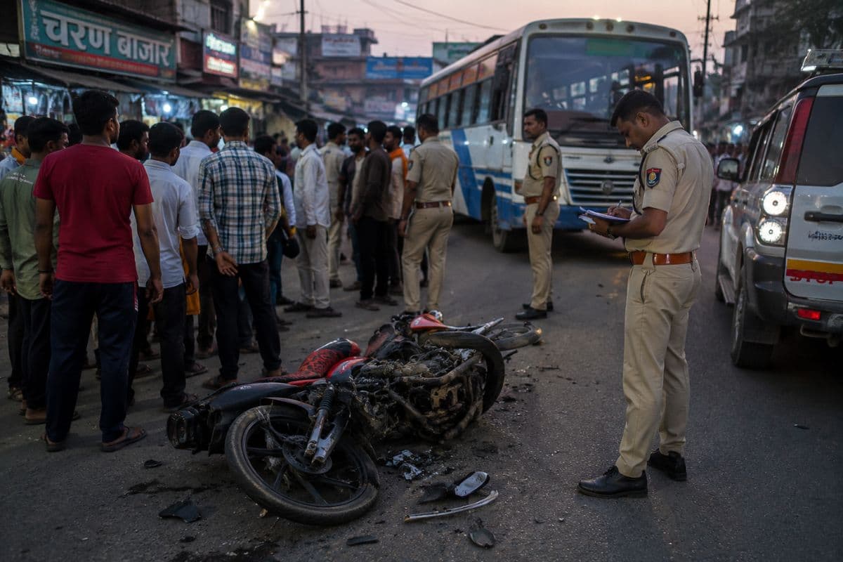 औरंगाबाद में बस ने बाइक सवार को रौंदा, मौके पर मौत; फरार चालक की तलाश में जुटी पुलिस