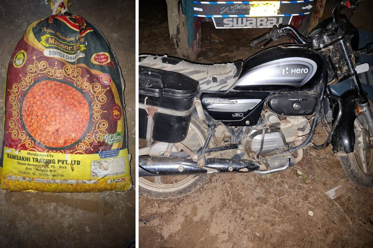 पुलिस को देख 35 लीटर देसी शराब व बाइक छोड़ भागा तस्कर