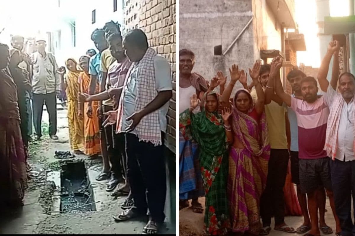 सगुनी महादलित बस्ती में नाला बना संकट, ढक्कन और सफाई को लेकर ग्रामीणों का किया प्रदर्शन