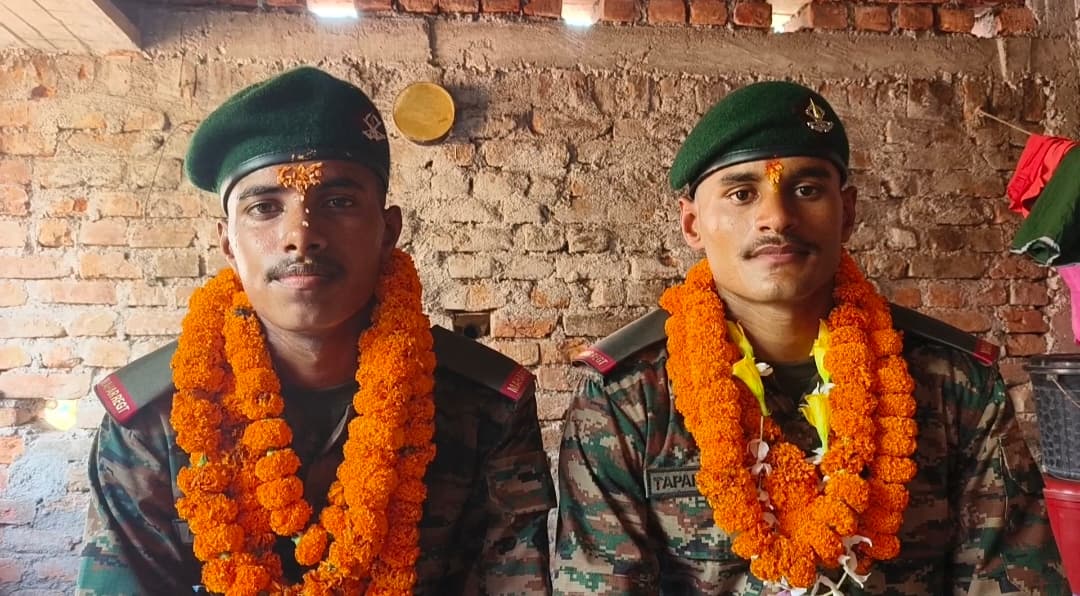 अग्निवीर प्रशिक्षण पूरा कर सुंदरपुर लौटे दो युवा, हुआ स्वागत