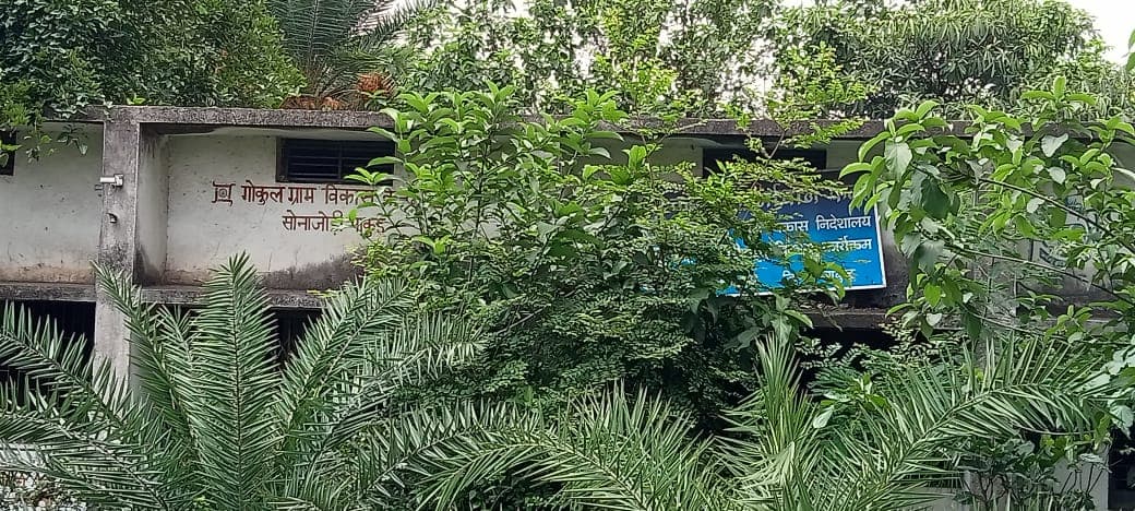 पांच वर्षों से बंद पड़ा है गोकुल ग्राम विकास केंद्र, उगी झारियां
