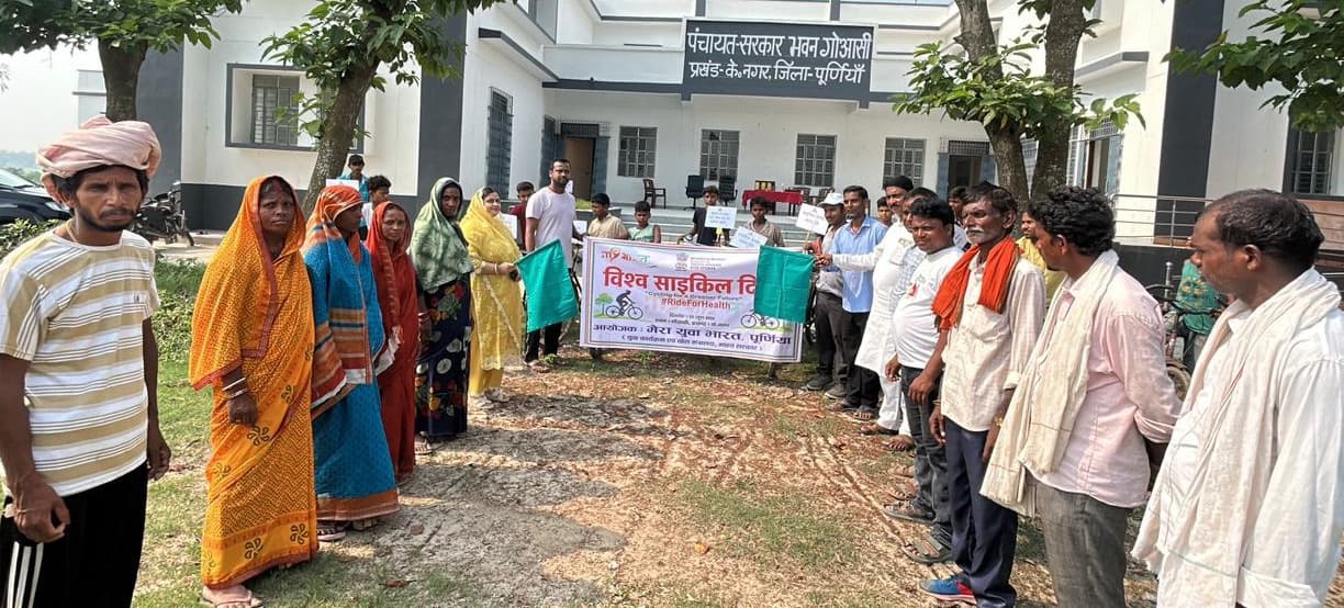 विश्व साइकिल दिवस पर गोआसी में जागरूकता रैली