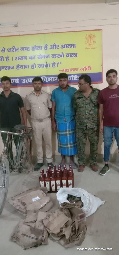 52.250 लीटर शराब के साथ तीन तस्कर गिरफ्तार