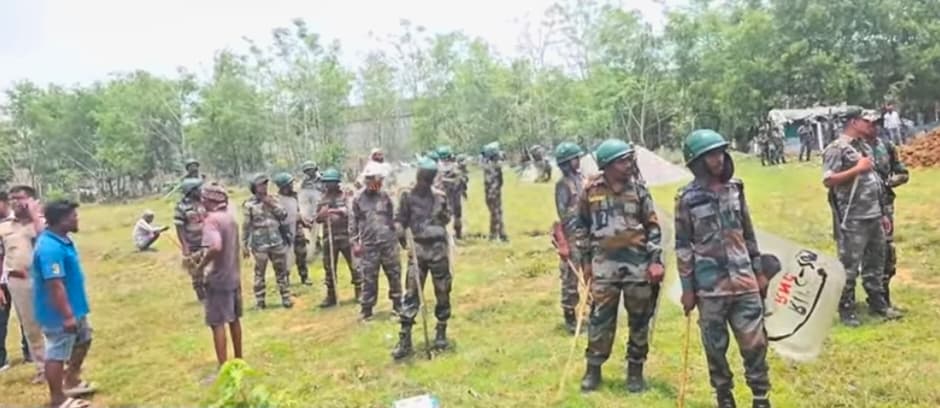 ग्रामीणों के हंगामे के बाद रिम्स टू की चहारदीवारी निमार्ण कार्य शुरू