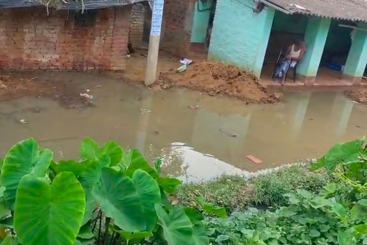 जलजमाव से बेहाल बांका का करहरिया गांव, सड़क से घर तक भरा नाले का पानी, ग्रामीणों में आक्रोश