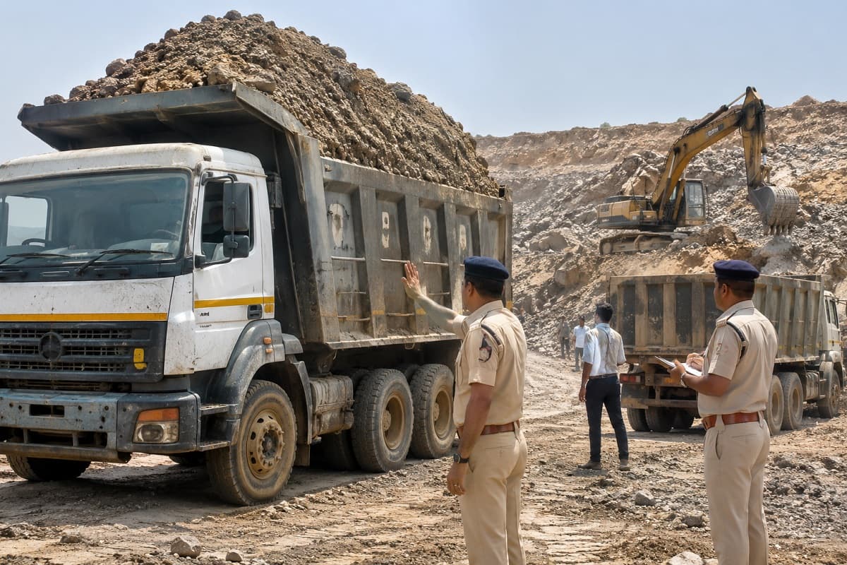 ओवरलोडिंग और अवैध खनन पर कार्रवाई तेज, 8 ट्रक जब्त, सीमावर्ती इलाकों में सघन जांच