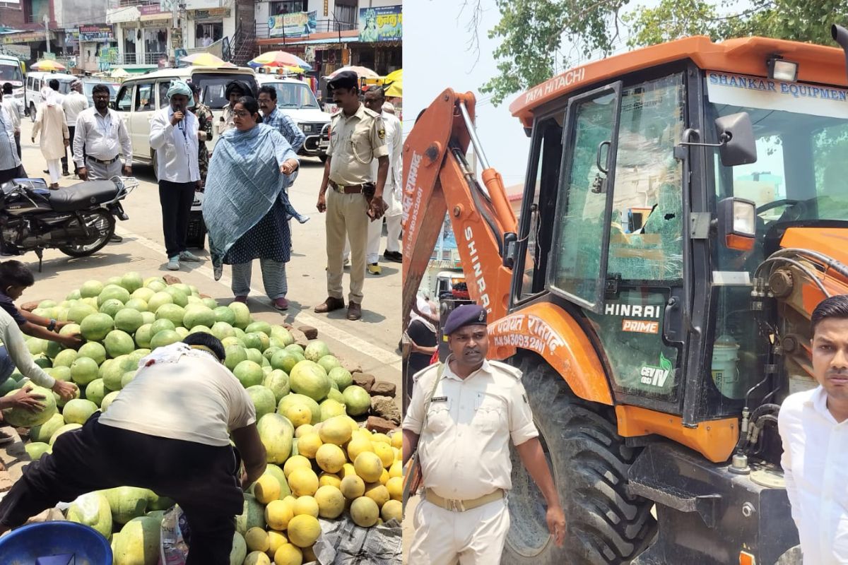 रामगढ़ बाजार में चला बुलडोजर, SDM के निर्देश पर हटाई गईं 3 दर्जन से अधिक दुकानें